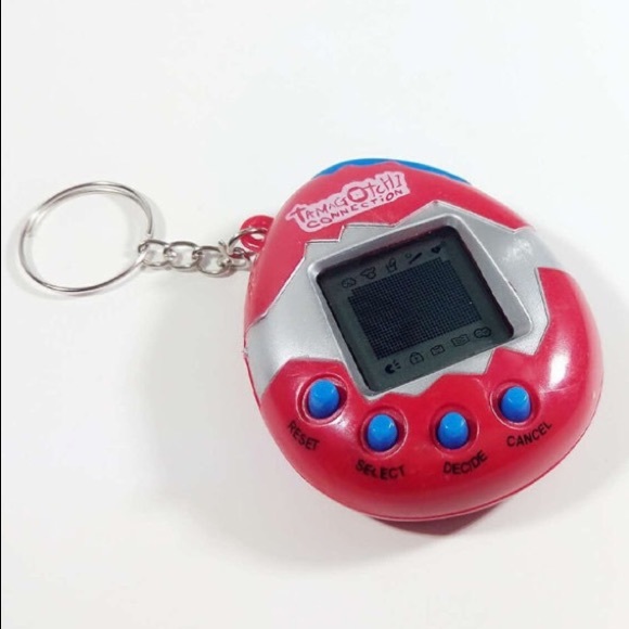 Red Tamagotchi Connection Keychain Virtual Pet 90s - Picture 1 of 2